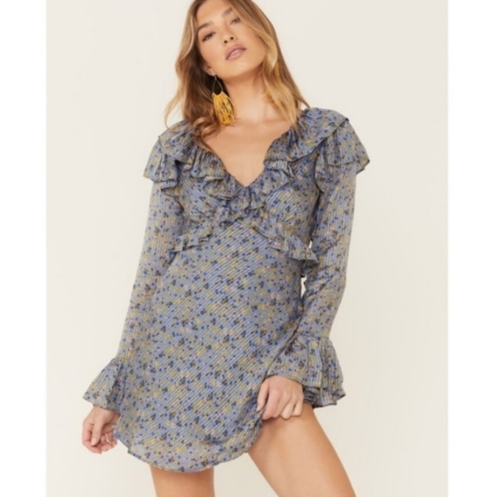 Free People Floral Sweetest Thing Dress in Midnight Cowboy